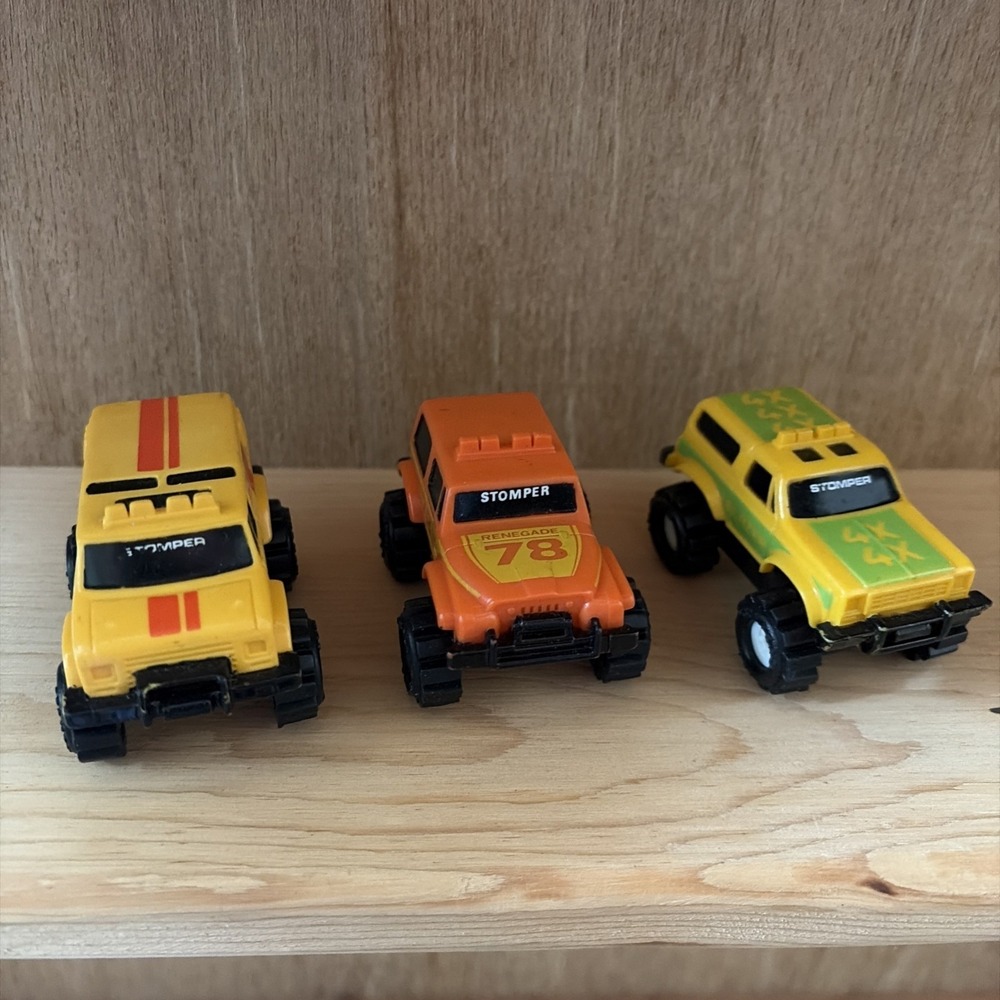 Vintage 1980s McDonald's Stomper 4x4 Toy Trucks Original Lot of 3